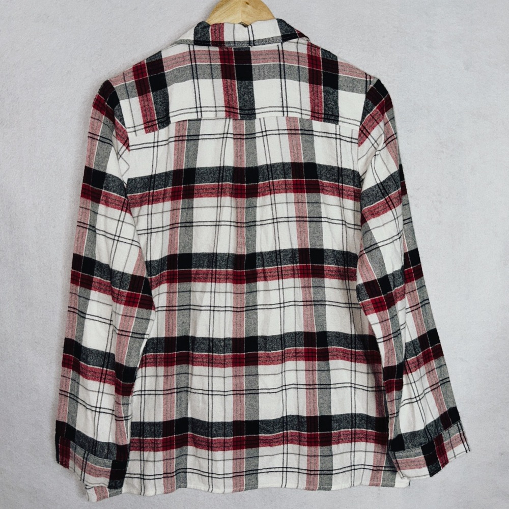 Natural Reflections Women's Red Black White Plaid Button Down Shirt M - Picture 3 of 8